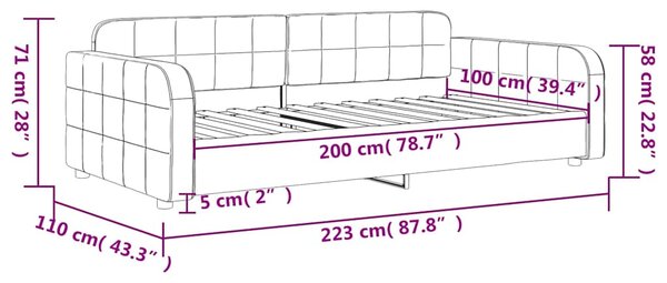 Dnevni krevet tamnozeleni 100 x 200 cm baršunasti - Zelena / 100 x 200 cm