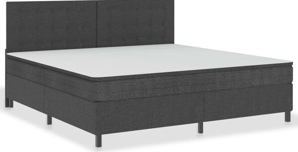 Krevet od tkanine s oprugama tamnosivi 200 x 200 cm - Siva / 200 x 200 cm