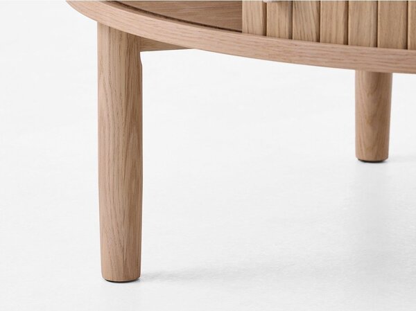 Okrugao stolić za kavu u dekoru hrasta u svijetloj prirodnoj boji ø 85 cm Meta – Unique Furniture