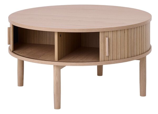 Okrugao stolić za kavu u dekoru hrasta u svijetloj prirodnoj boji ø 85 cm Meta – Unique Furniture