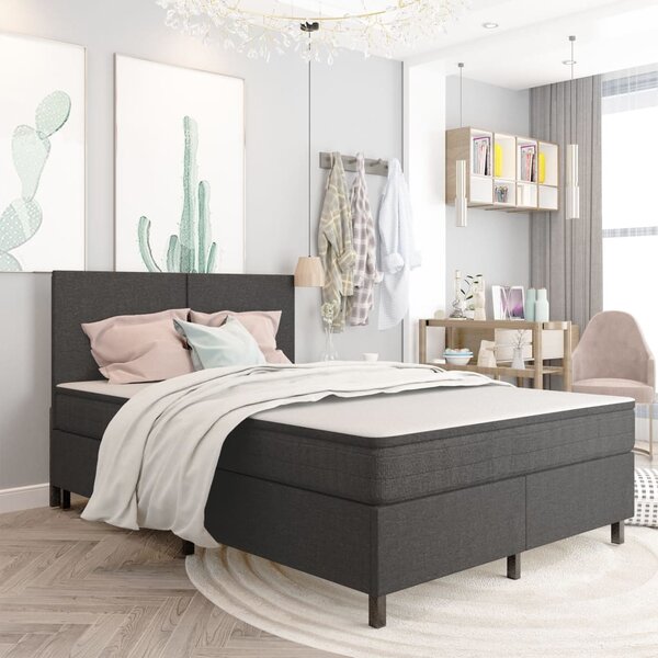 Krevet od tkanine s oprugama tamnosivi 180 x 200 cm - Siva / 180 x 200 cm