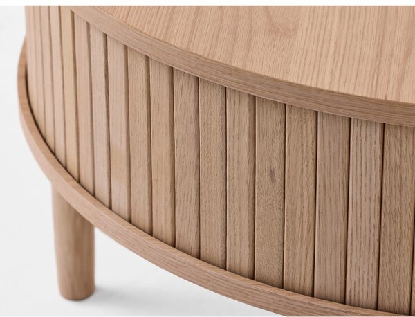 Okrugao stolić za kavu u dekoru hrasta u svijetloj prirodnoj boji ø 85 cm Meta – Unique Furniture