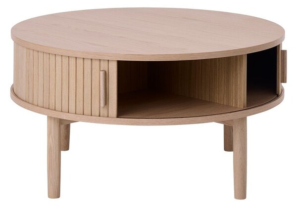 Okrugao stolić za kavu u dekoru hrasta u svijetloj prirodnoj boji ø 85 cm Meta – Unique Furniture