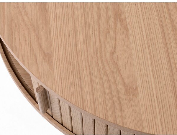 Okrugao stolić za kavu u dekoru hrasta u svijetloj prirodnoj boji ø 85 cm Meta – Unique Furniture