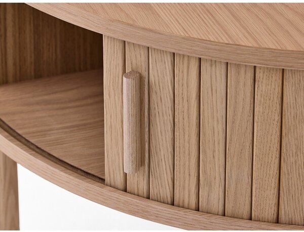 Okrugao stolić za kavu u dekoru hrasta u svijetloj prirodnoj boji ø 85 cm Meta – Unique Furniture