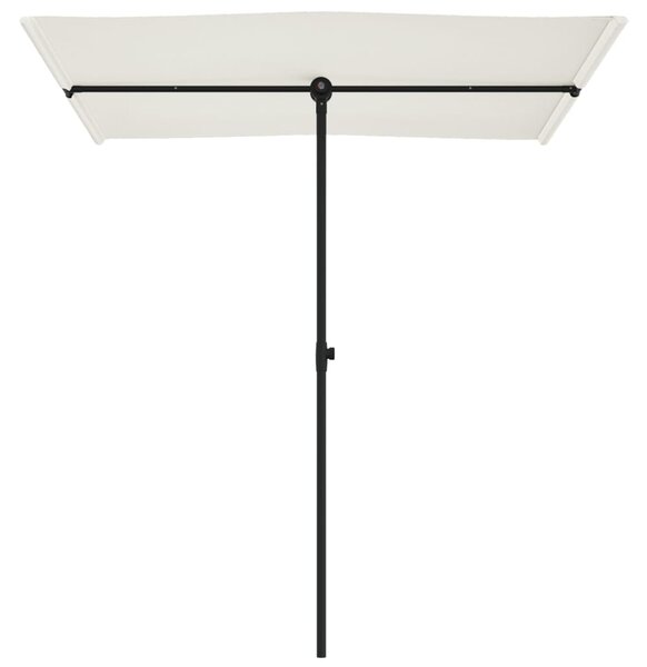 Vrtni suncobran s aluminijskim stupom 180x110 cm pijesak bijeli - Bijela / 180 x 110 cm