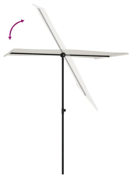 Vrtni suncobran s aluminijskim stupom 180x110 cm pijesak bijeli - Bijela / 180 x 110 cm