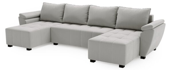 Razvlačna U kutna garnitura LIVARO 305x140 cm, svijetlo siva