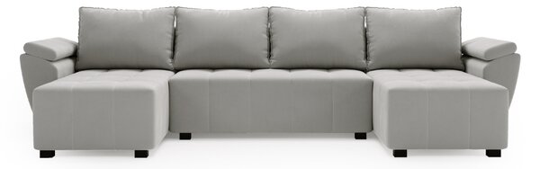 Razvlačna U kutna garnitura LIVARO 305x140 cm, svijetlo siva