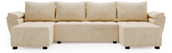 Razvlačna U kutna garnitura LIVARO 305x140 cm, krem