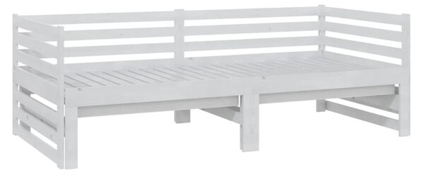 Dnevni ležaj na izvlačenje 2 x (90 x 200) cm bijeli od borovine - Bijela / Default