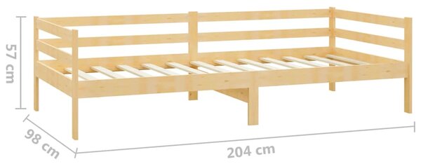Dnevni krevet od masivne borovine 90 x 200 cm - Smeđa / 90 x 200 cm