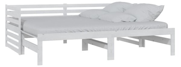 Dnevni ležaj na izvlačenje bijeli od borovine 2 x (90x200) cm - Bijela / N/A