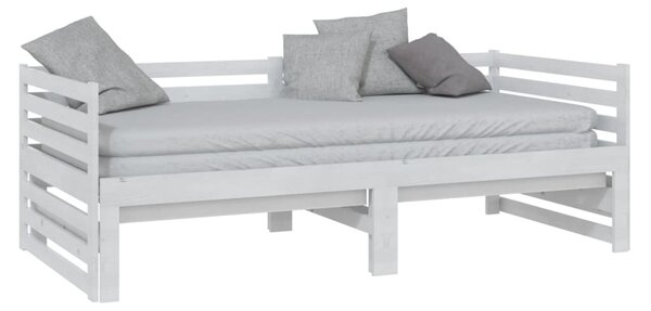 Dnevni ležaj na izvlačenje bijeli od borovine 2 x (90x200) cm - Bijela / N/A