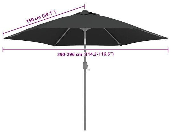 Zamjenska tkanina za vrtni suncobran antracit 300 cm - Antracit / N/A