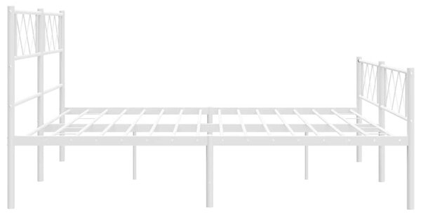 Metalni okvir kreveta uzglavlje i podnožje bijeli 183x213 cm - Bijela / 183 x 213 cm