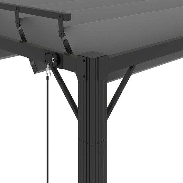 Sjenica s rešetkastim krovom 3x4 m antracit tkanina i aluminij - Antracitno siva / 3 x 4 m