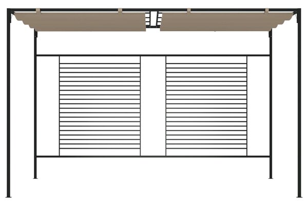 Sjenica s pomičnim krovom 3 x 4 x 2,3 m smeđesiva 180 g/m² - Tupe / N/A