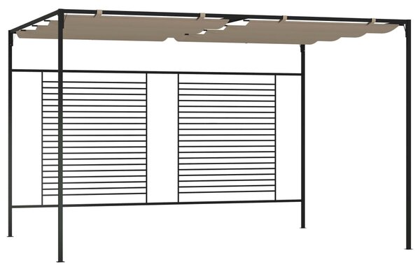 Sjenica s pomičnim krovom 3 x 4 x 2,3 m smeđesiva 180 g/m² - Tupe / N/A