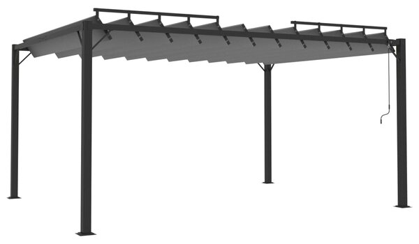 Sjenica s rešetkastim krovom 3x4 m antracit tkanina i aluminij - Antracitno siva / 3 x 4 m