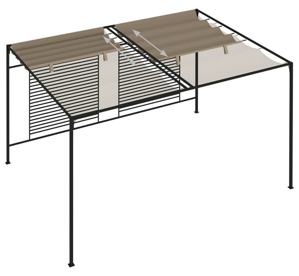 Sjenica s pomičnim krovom 3 x 4 x 2,3 m smeđesiva 180 g/m² - Tupe / N/A