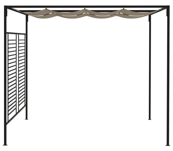 Sjenica s pomičnim krovom 3 x 4 x 2,3 m smeđesiva 180 g/m² - Tupe / N/A