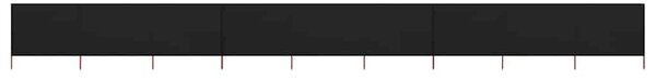 Vjetrobran s 9 panela od tkanine 1200 x 120 cm crni - Crna / 1200 x 120 cm