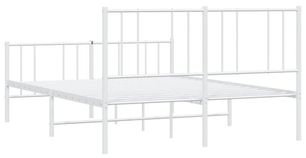 Metalni okvir kreveta uzglavlje i podnožje bijeli 140x200 cm - Bijela / 140 x 200 cm
