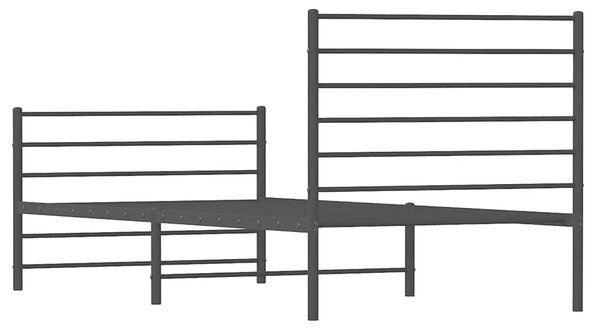 Metalni okvir kreveta uzglavlje i podnožje crni 80x200 cm - Crna / 80 x 200 cm