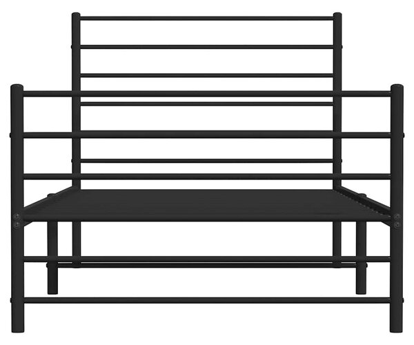 Metalni okvir kreveta uzglavlje i podnožje crni 80x200 cm - Crna / 80 x 200 cm