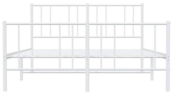 Metalni okvir kreveta uzglavlje i podnožje bijeli 140x200 cm - Bijela / 140 x 200 cm