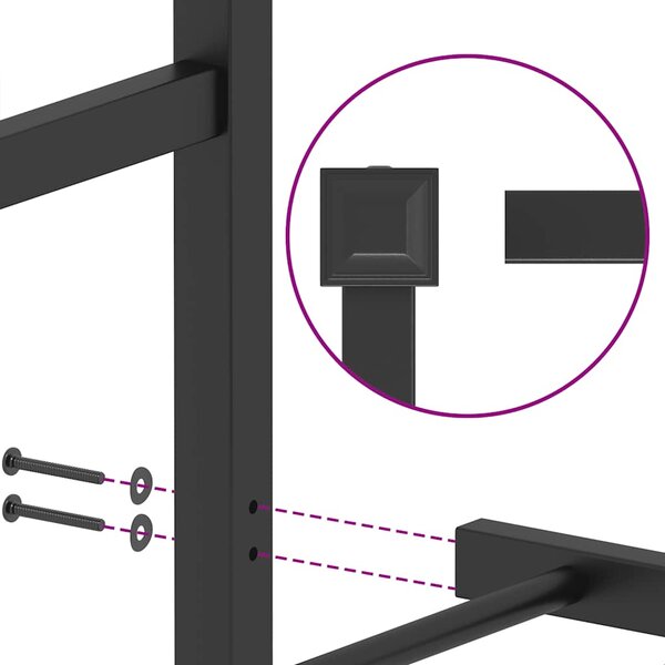 Metalni okvir kreveta uzglavlje i podnožje crni 90 x 200 cm - Crna / 90 x 200 cm