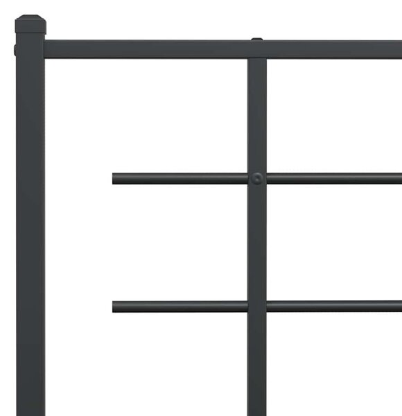 Metalni okvir kreveta uzglavlje i podnožje crni 90 x 200 cm - Crna / 90 x 200 cm