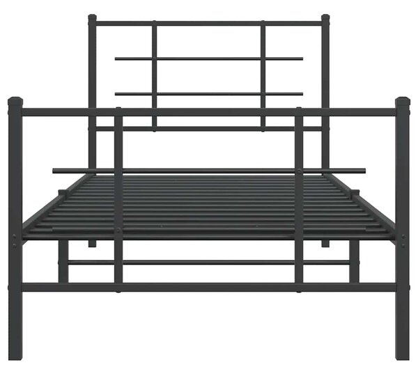 Metalni okvir kreveta uzglavlje i podnožje crni 90 x 200 cm - Crna / 90 x 200 cm