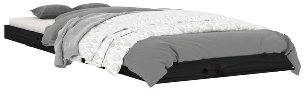Okvir kreveta crni 75 x 190 cm mali od masivne borovine - Crna / 75 x 190 cm