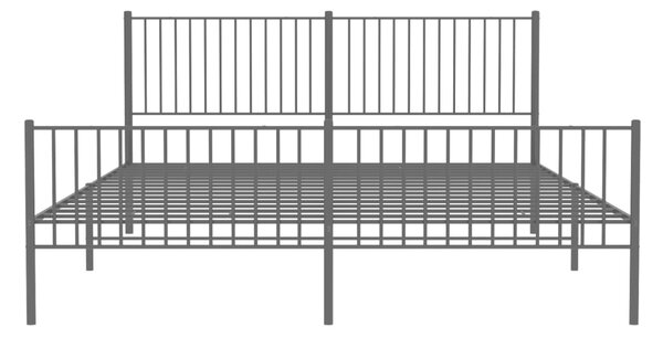 Metalni okvir kreveta uzglavlje i podnožje crni 200x200 cm - Crna / 200 x 200 cm