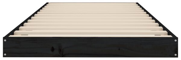 Okvir kreveta crni 75 x 190 cm mali od masivne borovine - Crna / 75 x 190 cm