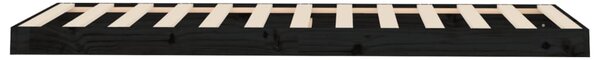 Okvir kreveta crni 75 x 190 cm mali od masivne borovine - Crna / 75 x 190 cm