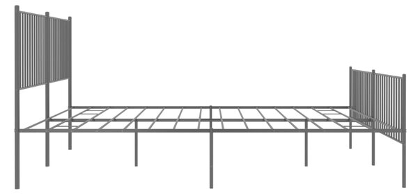 Metalni okvir kreveta uzglavlje i podnožje crni 200x200 cm - Crna / 200 x 200 cm