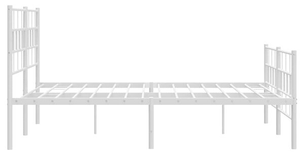 Metalni okvir kreveta uzglavlje i podnožje bijeli 120x200 cm - Bijela / 120 x 200 cm