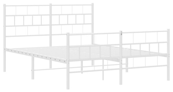 Metalni okvir kreveta uzglavlje i podnožje bijeli 120x200 cm - Bijela / 120 x 200 cm