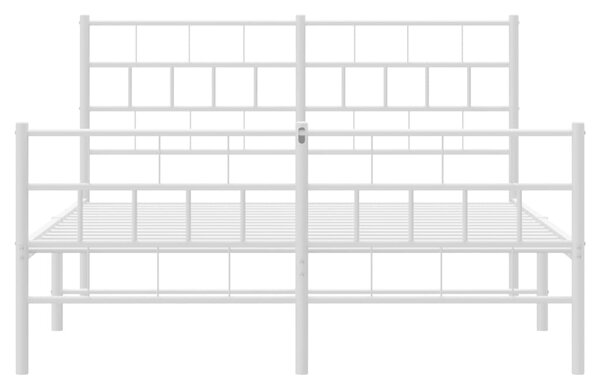 Metalni okvir kreveta uzglavlje i podnožje bijeli 120x200 cm - Bijela / 120 x 200 cm