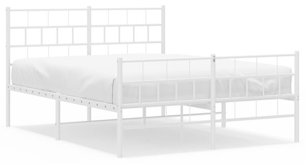 Metalni okvir kreveta uzglavlje i podnožje bijeli 120x200 cm - Bijela / 120 x 200 cm