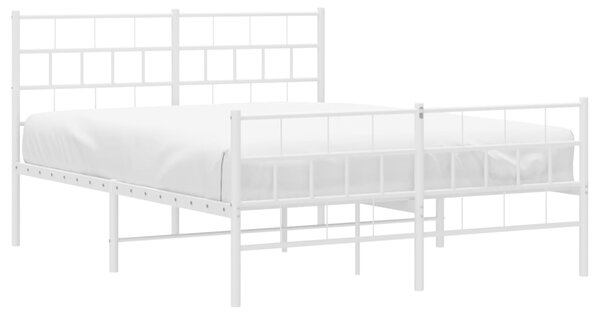 Metalni okvir kreveta uzglavlje i podnožje bijeli 120x200 cm - Bijela / 120 x 200 cm