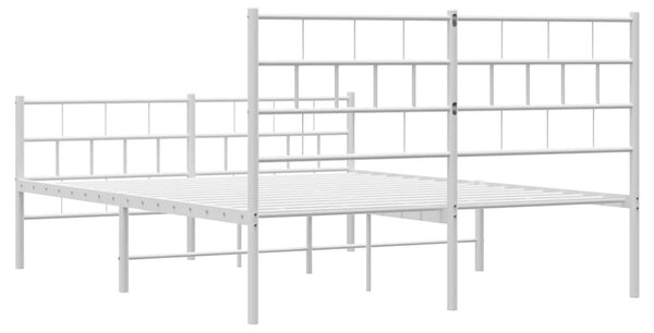 Metalni okvir kreveta uzglavlje i podnožje bijeli 120x200 cm - Bijela / 120 x 200 cm