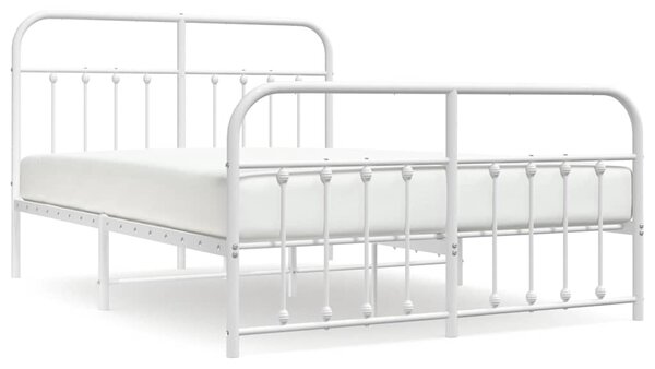 Metalni okvir kreveta uzglavlje i podnožje bijeli 140 x 190 cm - Bijela / 140 x 190 cm