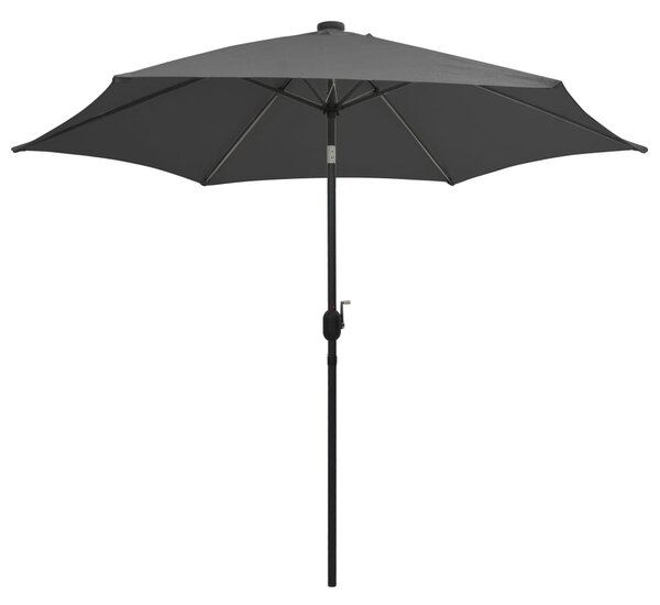 Vrtni suncobran LED s aluminijskim stupom 300 cm antracit - Antracitno siva / N/A