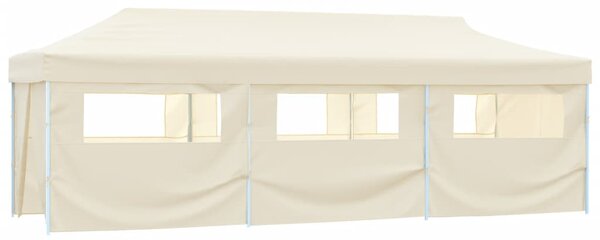 Sklopivi šator za zabave s 8 bočnih zidova 870x291x315 cm krem - Krema / N/A