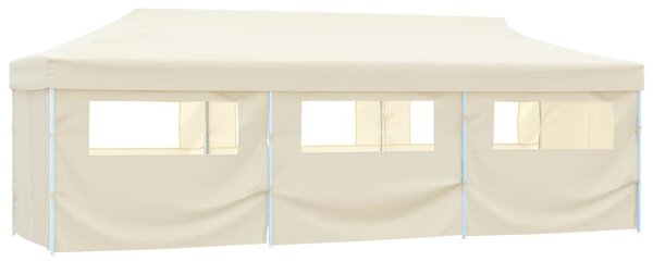 Sklopivi šator za zabave s 8 bočnih zidova 870x291x315 cm krem - Krema / N/A