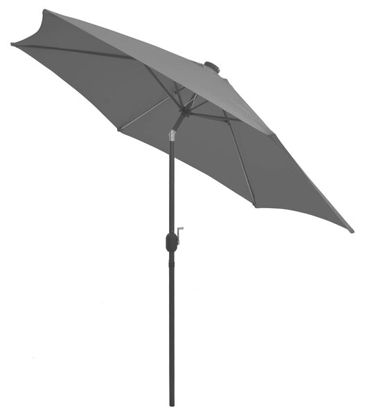 Vrtni suncobran LED s aluminijskim stupom 300 cm antracit - Antracitno siva / N/A